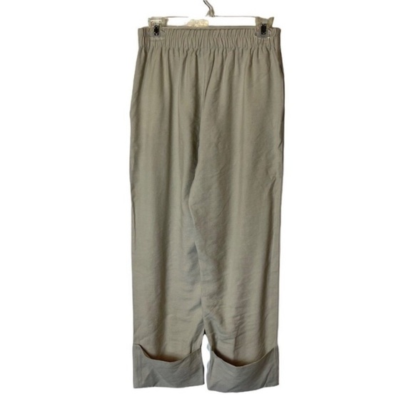 ZARA High Waisted Cuffed Wide Leg Pull On Crop Pant - Picture 3 of 9